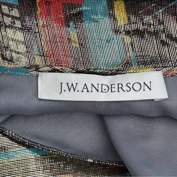 J.W.Anderson Shimmering Silk Blouse with abstract cityscape pattern - Picture 12 of 14